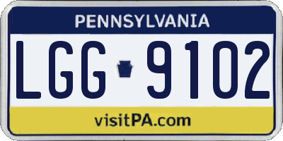 PA license plate LGG9102