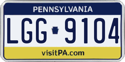 PA license plate LGG9104