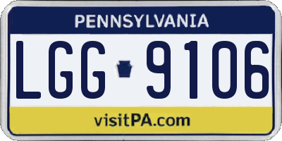 PA license plate LGG9106