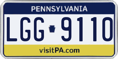 PA license plate LGG9110