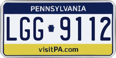 PA license plate LGG9112