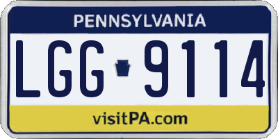 PA license plate LGG9114