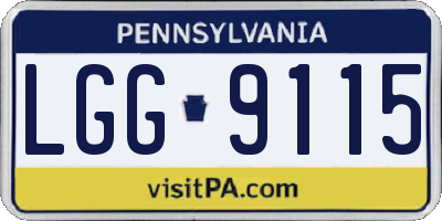 PA license plate LGG9115