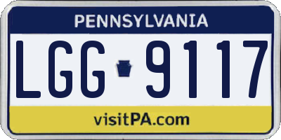 PA license plate LGG9117