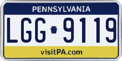 PA license plate LGG9119