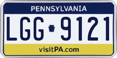 PA license plate LGG9121