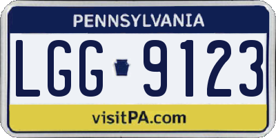 PA license plate LGG9123