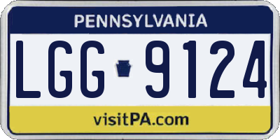 PA license plate LGG9124