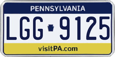 PA license plate LGG9125