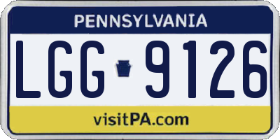 PA license plate LGG9126