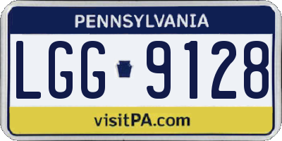 PA license plate LGG9128