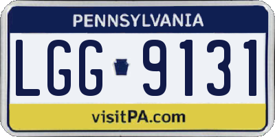 PA license plate LGG9131