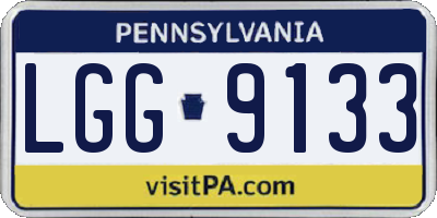 PA license plate LGG9133