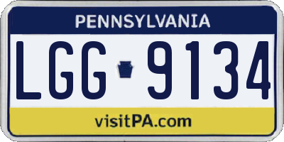 PA license plate LGG9134