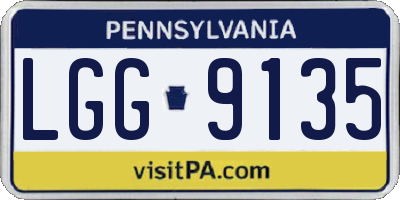 PA license plate LGG9135