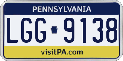 PA license plate LGG9138