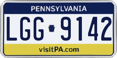 PA license plate LGG9142