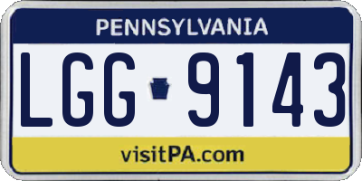 PA license plate LGG9143