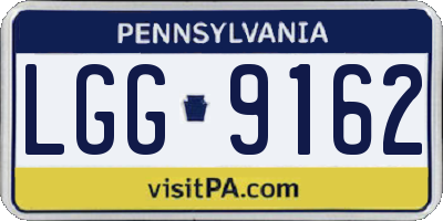 PA license plate LGG9162