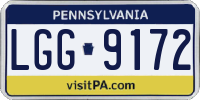 PA license plate LGG9172