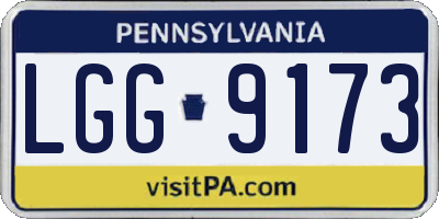 PA license plate LGG9173