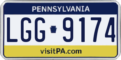 PA license plate LGG9174