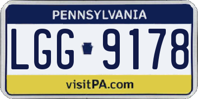 PA license plate LGG9178