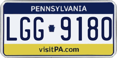 PA license plate LGG9180