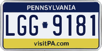 PA license plate LGG9181