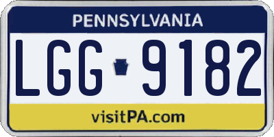 PA license plate LGG9182