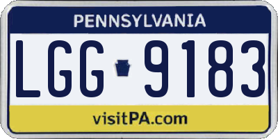 PA license plate LGG9183