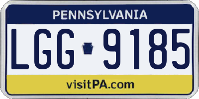 PA license plate LGG9185