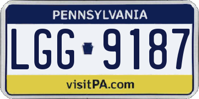 PA license plate LGG9187