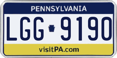 PA license plate LGG9190