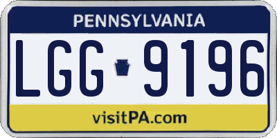 PA license plate LGG9196