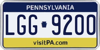 PA license plate LGG9200