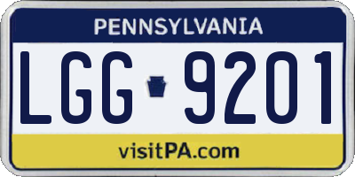 PA license plate LGG9201