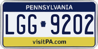 PA license plate LGG9202
