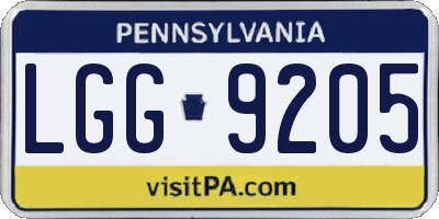 PA license plate LGG9205