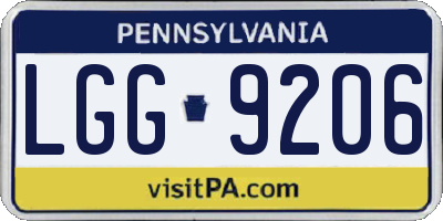 PA license plate LGG9206