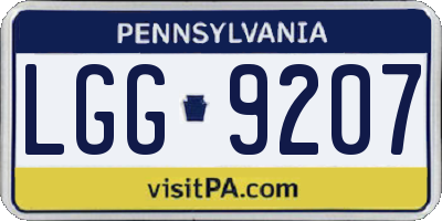 PA license plate LGG9207