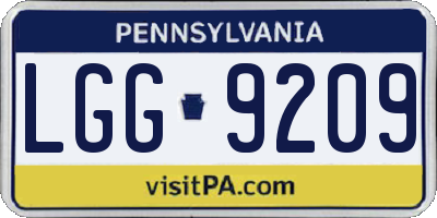 PA license plate LGG9209