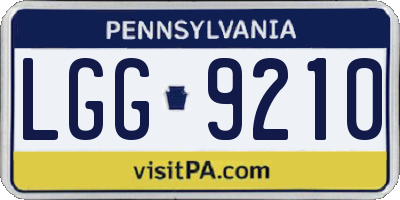 PA license plate LGG9210