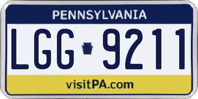 PA license plate LGG9211