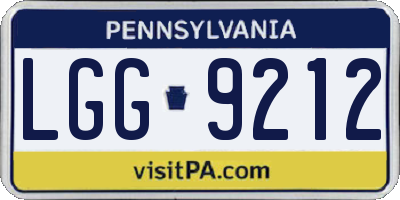PA license plate LGG9212