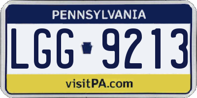 PA license plate LGG9213
