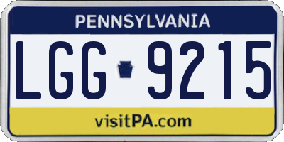 PA license plate LGG9215