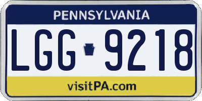 PA license plate LGG9218
