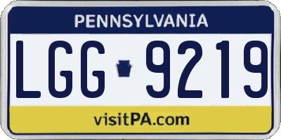 PA license plate LGG9219