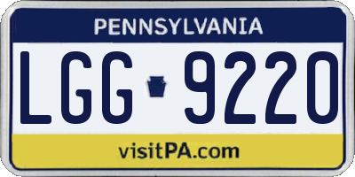 PA license plate LGG9220